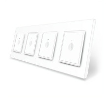 Сенсорный выключатель Sense 4 сенсора (1-1-1-1) белый стекло Livolo (VL-C7FC1/FC1/FC1/FC1-8WP)