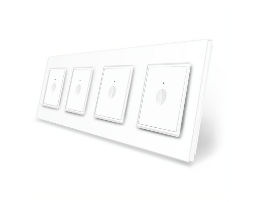 Сенсорный выключатель Sense 4 сенсора (1-1-1-1) белый стекло Livolo (VL-C7FC1/FC1/FC1/FC1-8WP)