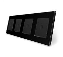 Сенсорный выключатель Sense 4 сенсора (1-1-1-1) черный стекло Livolo (VL-C7FC1/FC1/FC1/FC1-8BP)