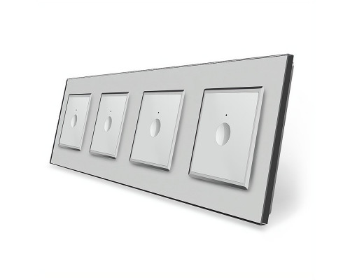 Сенсорный выключатель Sense 4 сенсора (1-1-1-1) серый стекло Livolo (VL-C7FC1/FC1/FC1/FC1-8IP)