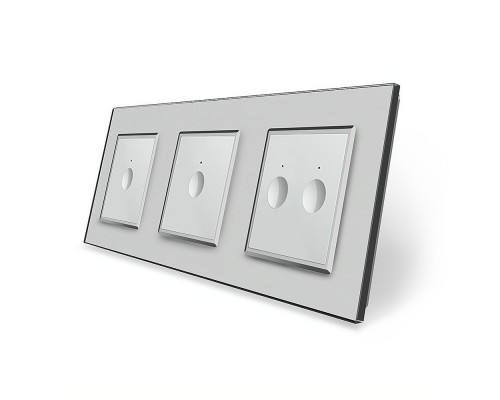 Сенсорный выключатель Sense 4 сенсора (1-1-2) серый стекло Livolo (VL-C7FC1/FC1/FC2-6IP)