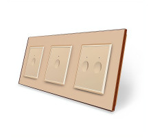 Сенсорный выключатель Sense 4 сенсора (1-1-2) золотой стекло Livolo (VL-C7FC1/FC1/FC2-6AP)