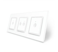 Сенсорный выключатель Sense 4 сенсора (1-2-1) белый стекло Livolo (VL-C7FC1/FC2/FC1-6WP)