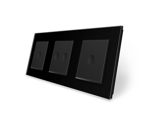 Сенсорный выключатель Sense 4 сенсора (1-2-1) черный стекло Livolo (VL-C7FC1/FC2/FC1-6BP)
