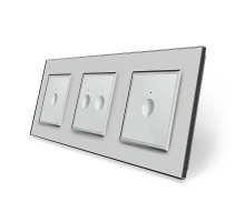 Сенсорный выключатель Sense 4 сенсора (1-2-1) серый стекло Livolo (VL-C7FC1/FC2/FC1-6IP)