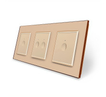 Сенсорный выключатель Sense 4 сенсора (1-2-1) золотой стекло Livolo (VL-C7FC1/FC2/FC1-6AP)