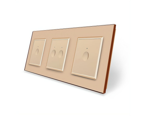 Сенсорный выключатель Sense 4 сенсора (1-2-1) золотой стекло Livolo (VL-C7FC1/FC2/FC1-6AP)