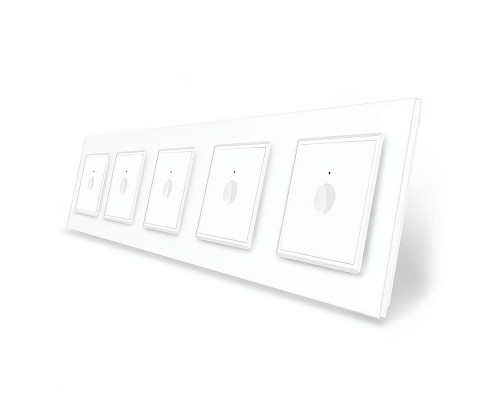 Сенсорный выключатель Sense 5 сенсоров (1-1-1-1-1) белый стекло Livolo (VL-C7FC1/FC1/FC1/FC1/FC1-10WP)