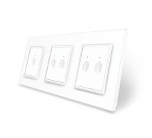 Сенсорный выключатель Sense 5 сенсоров (1-2-2) белый стекло Livolo (VL-C7FC1/FC2/FC2-6WP)