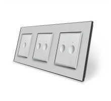 Сенсорный выключатель Sense 5 сенсоров (1-2-2) серый стекло Livolo (VL-C7FC1/FC2/FC2-6IP)