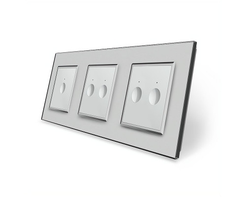 Сенсорный выключатель Sense 5 сенсоров (1-2-2) серый стекло Livolo (VL-C7FC1/FC2/FC2-6IP)