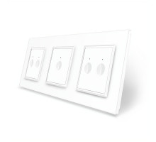 Сенсорный выключатель Sense 5 сенсоров (2-1-2) белый стекло Livolo (VL-C7FC2/FC1/FC2-6WP)