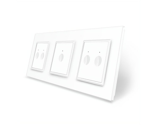 Сенсорный выключатель Sense 5 сенсоров (2-1-2) белый стекло Livolo (VL-C7FC2/FC1/FC2-6WP)