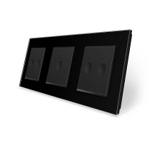 Сенсорный выключатель Sense 5 сенсоров (2-1-2) черный стекло Livolo (VL-C7FC2/FC1/FC2-6BP)