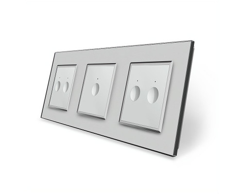 Сенсорный выключатель Sense 5 сенсоров (2-1-2) серый стекло Livolo (VL-C7FC2/FC1/FC2-6IP)