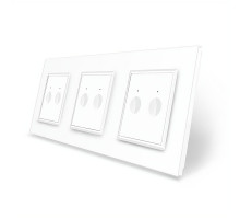 Сенсорный выключатель Sense 6 сенсоров (2-2-2) белый стекло Livolo (VL-C7FC2/FC2/FC2-6WP)