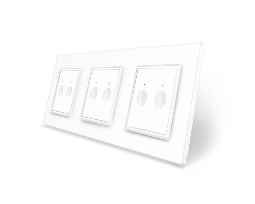 Сенсорный выключатель Sense 6 сенсоров (2-2-2) белый стекло Livolo (VL-C7FC2/FC2/FC2-6WP)