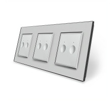 Сенсорный выключатель Sense 6 сенсоров (2-2-2) серый стекло Livolo (VL-C7FC2/FC2/FC2-6IP)