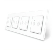 Сенсорный выключатель Sense 8 сенсоров (2-2-2-2) белый стекло Livolo (VL-C7FC2/FC2/FC2/FC2-8WP)