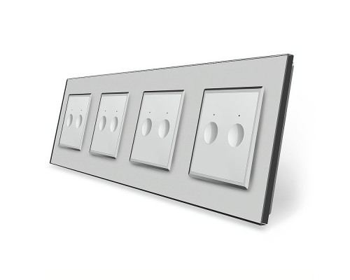 Сенсорный выключатель Sense 8 сенсоров (2-2-2-2) серый стекло Livolo (VL-C7FC2/FC2/FC2/FC2-8IP)