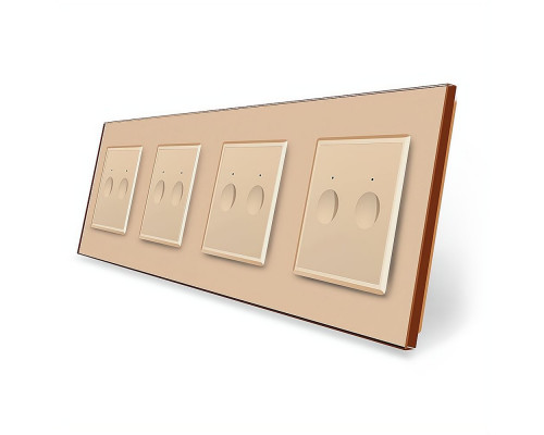 Сенсорный выключатель Sense 8 сенсоров (2-2-2-2) золотой стекло Livolo (VL-C7FC2/FC2/FC2/FC2-8AP)