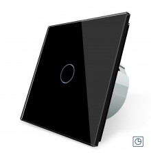 Сенсорный выключатель таймер Выключатель с реле времени черный стекло Livolo (VL-C701T-12)