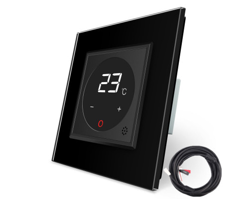 Терморегулятор з виносним датчиком температури для теплих підлог чорний Livolo (VL-C701TM2-12)
