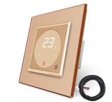 Терморегулятор с выносним датчиком температуры для теплых полов золото Livolo (VL-C701TM2-13)