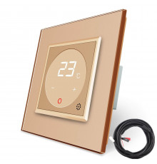 Терморегулятор с выносним датчиком температуры для теплых полов золото Livolo (VL-C701TM2-13)