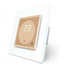 Терморегулятор со встроенным датчиком температуры белый золото Livolo (VL-C701TM-11/13)