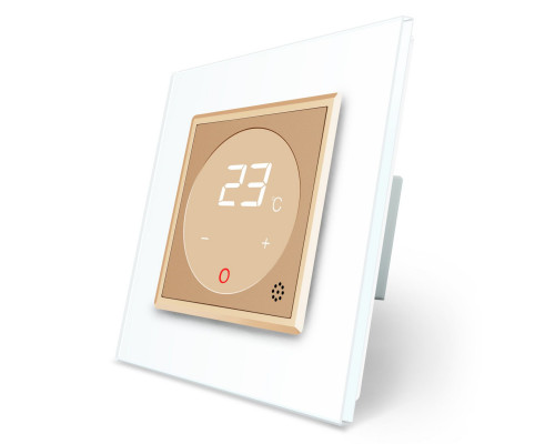 Терморегулятор со встроенным датчиком температуры белый золото Livolo (VL-C701TM-11/13)
