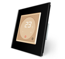 Терморегулятор со встроенным датчиком температуры черный золото Livolo (VL-C701TM-12/13)