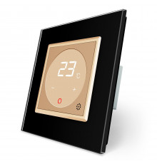 Терморегулятор со встроенным датчиком температуры черный золото Livolo (VL-C701TM-12/13)