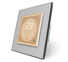 Терморегулятор со встроенным датчиком температуры серый золото Livolo (VL-C701TM-15/13)