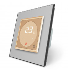 Терморегулятор со встроенным датчиком температуры серый золото Livolo (VL-C701TM-15/13)