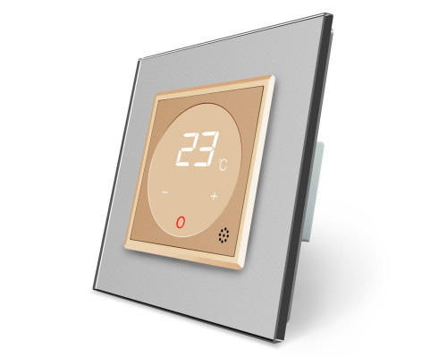 Терморегулятор со встроенным датчиком температуры серый золото Livolo (VL-C701TM-15/13)