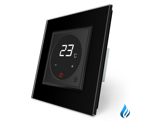 Терморегулятор со встроенным датчиком температуры Сухой контакт для котлов черный Livolo (VL-C701TM3-12)