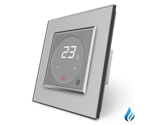 Терморегулятор со встроенным датчиком температуры Сухой контакт для котлов серый Livolo (VL-C701TM3-15)