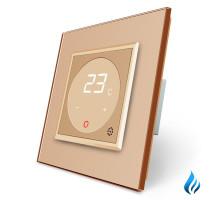 Терморегулятор со встроенным датчиком температуры Сухой контакт для котлов золото Livolo (VL-C701TM3-13)