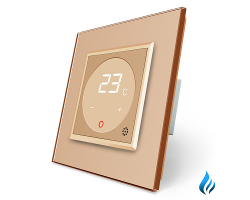 Терморегулятор со встроенным датчиком температуры Сухой контакт для котлов золото Livolo (VL-C701TM3-13)