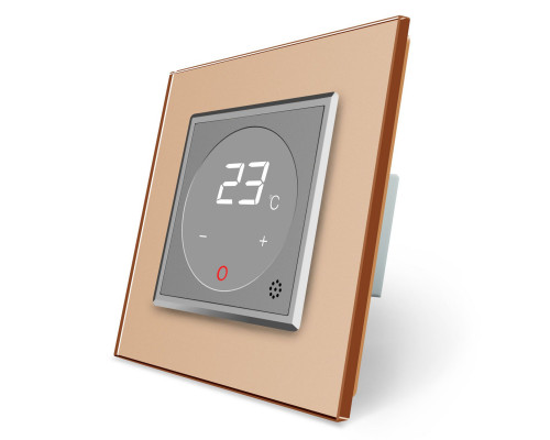Терморегулятор со встроенным датчиком температуры золото серый Livolo (VL-C701TM-13/15)
