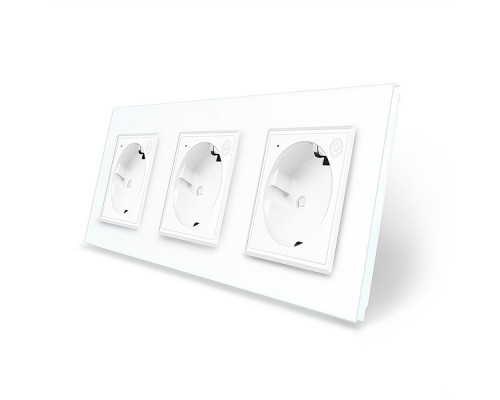 Трехместная умная розетка ZigBee с заземлением белый Livolo (VL-C7FCTC16AZ-6WP)