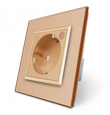 Умная розетка ZigBee с заземлением золото Livolo (704000813)