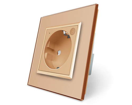 Умная розетка ZigBee с заземлением золото Livolo (704000813)