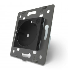 Умный механизм розетка ZigBee с заземлением черный Livolo (VL-FCTC16AZ-2BP)