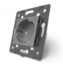 Умный механизм розетка ZigBee с заземлением серый Livolo (VL-FCTC16AZ-2IP)