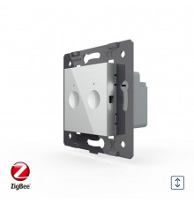 Розумний механізм сенсорний ZigBee вимикач для ролет Sense сірий Livolo (VL-FC2WZ-2IP)