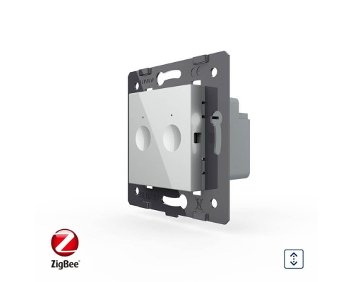 Умный механизм сенсорный ZigBee выключатель для роллет Sense серый Livolo (VL-FC2WZ-2IP)