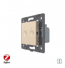 Розумний механізм сенсорний ZigBee вимикач для ролет Sense золотий Livolo (VL-FC2WZ-2AP)