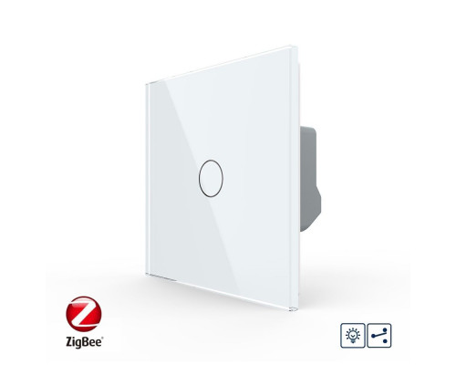 Умный сенсорный проходной диммер белый ZigBee Livolo (VL-C7FC1SD1Z-2GWP)